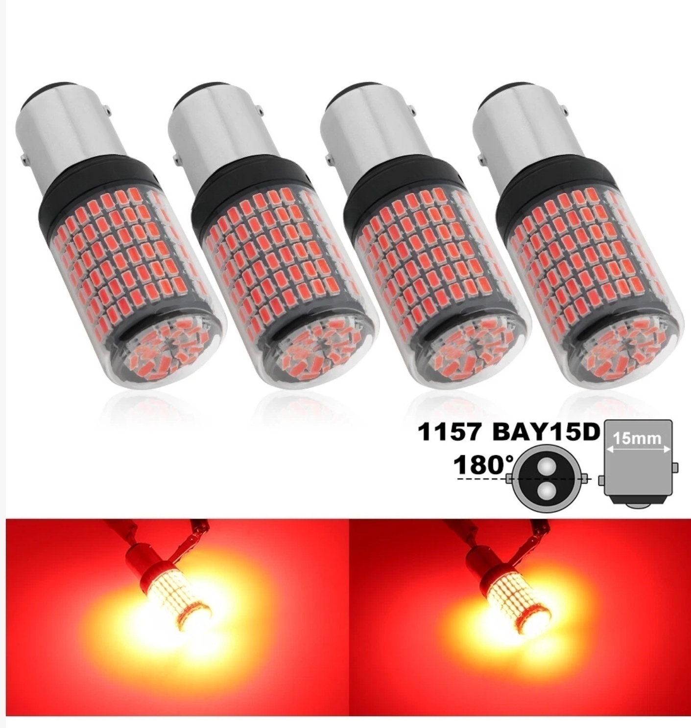 Led Tail Light Bulb Canbus - 4X красные светодиодные лампы 1157 BAY15D