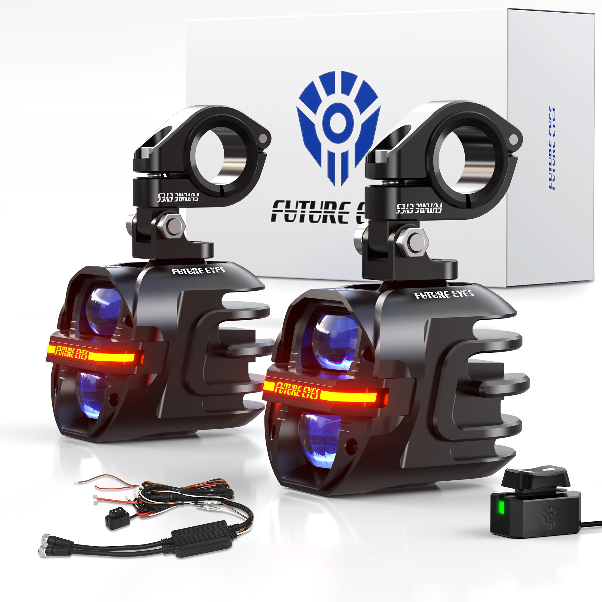 Led Headlight 6500K White 12000Lm - Фары для мотоциклов Future Eyes X80