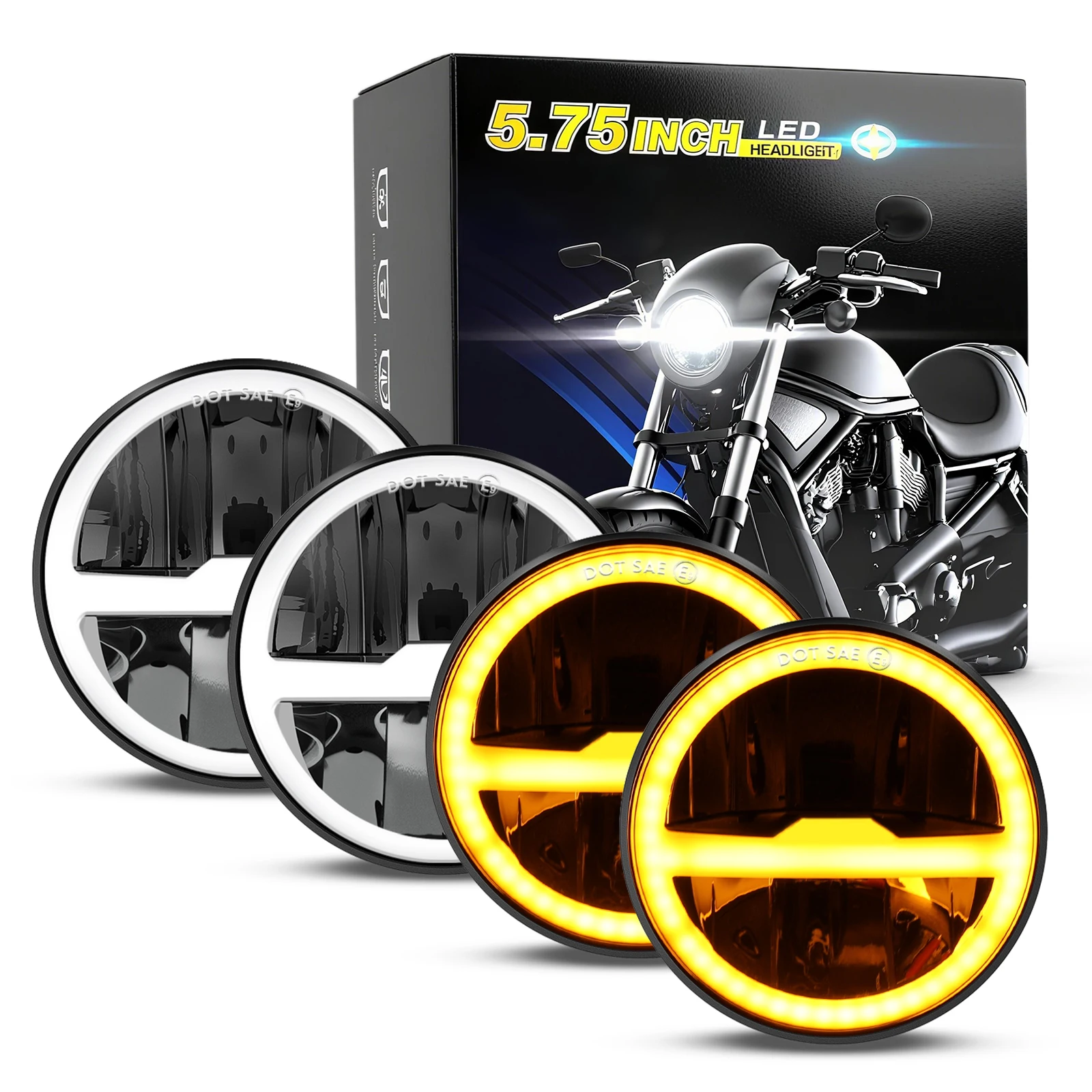 Motorcycle Led Headlight Bulb H4 - Светодиодная фара HAOLIDE 5.75 дюйма для