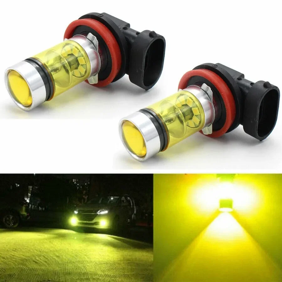 Led Fog Light H11 3000K Yellow - 2 шт. светодиодных ламп H8 H11
