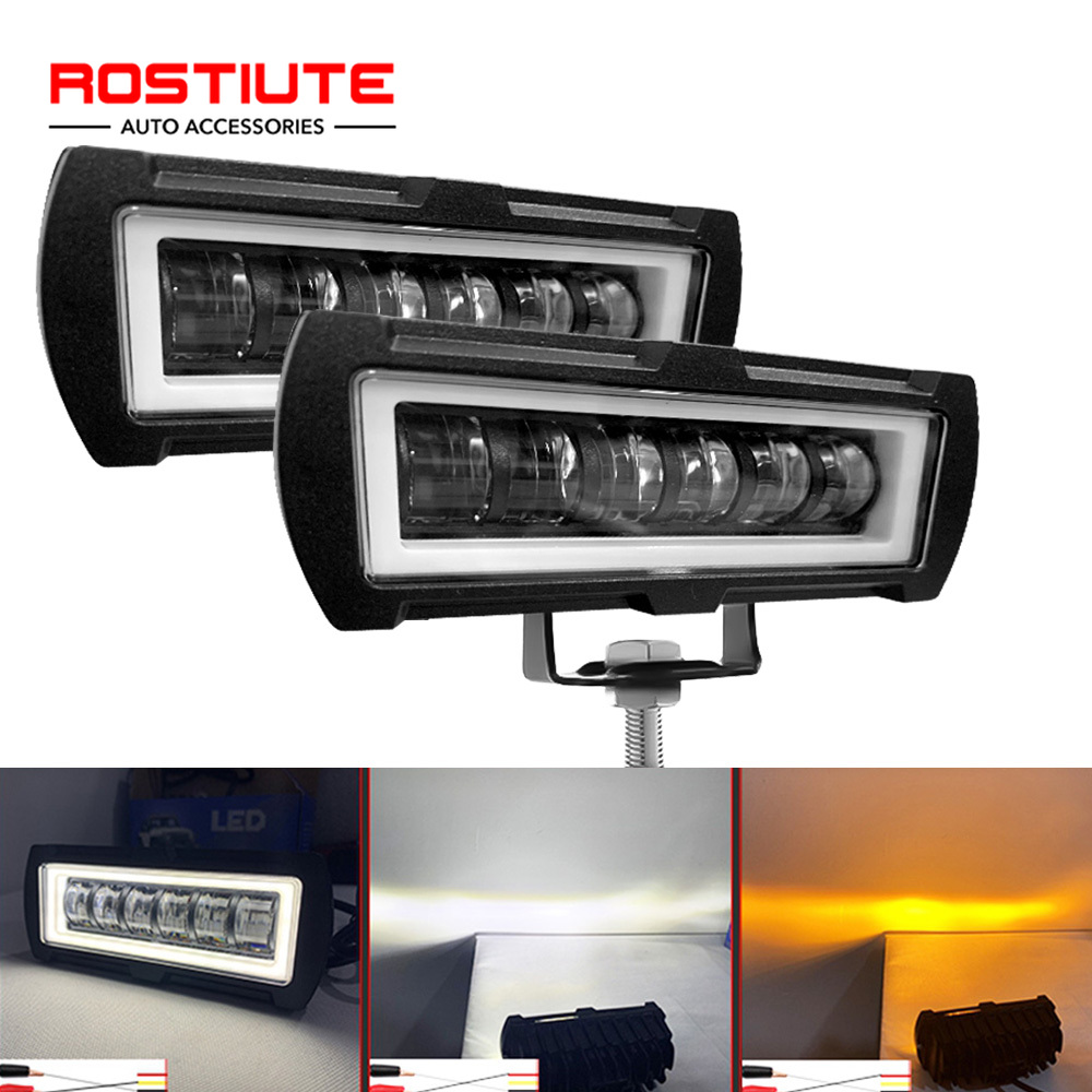 Led Work Light Bar 12 Inch Offroad - 5-дюймовый белый янтарный автомобильный рабочий свет,