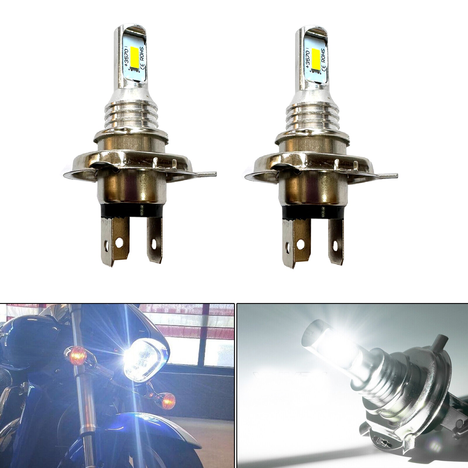 Motorcycle Led Headlight Bulb H4 - H4 12 В светодиодный ксеноновый белый