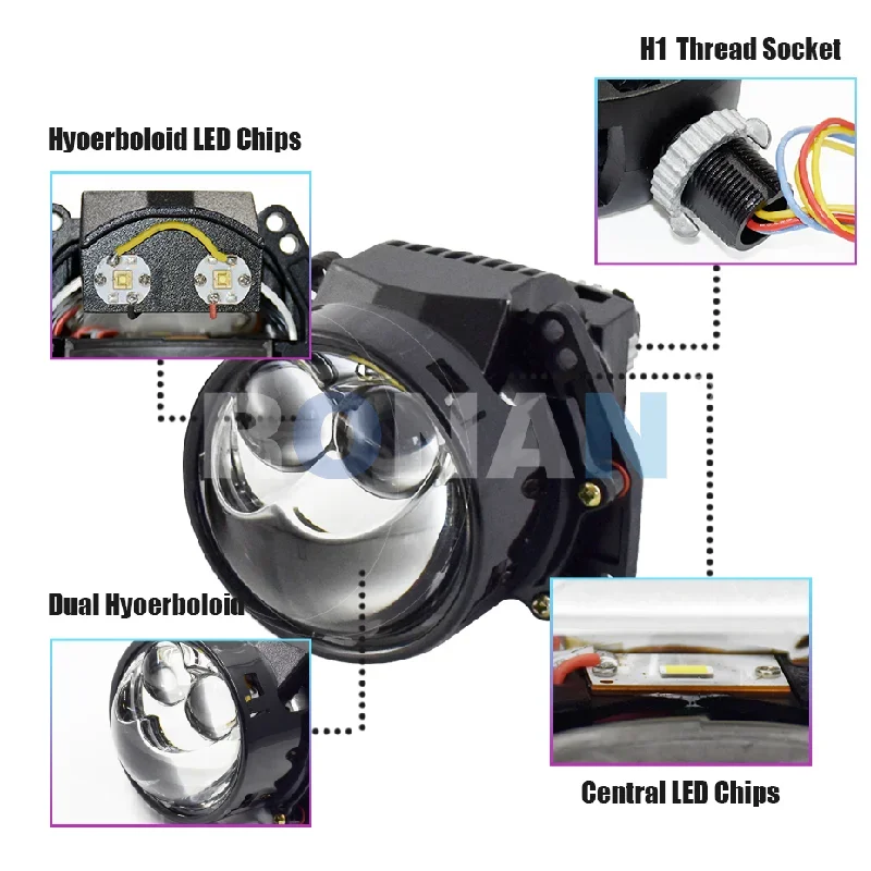 Ronan 2 шт. 3 дюйма 70 Вт 6000 – обзор и цена Bi Led Projector Lens 3 Inch