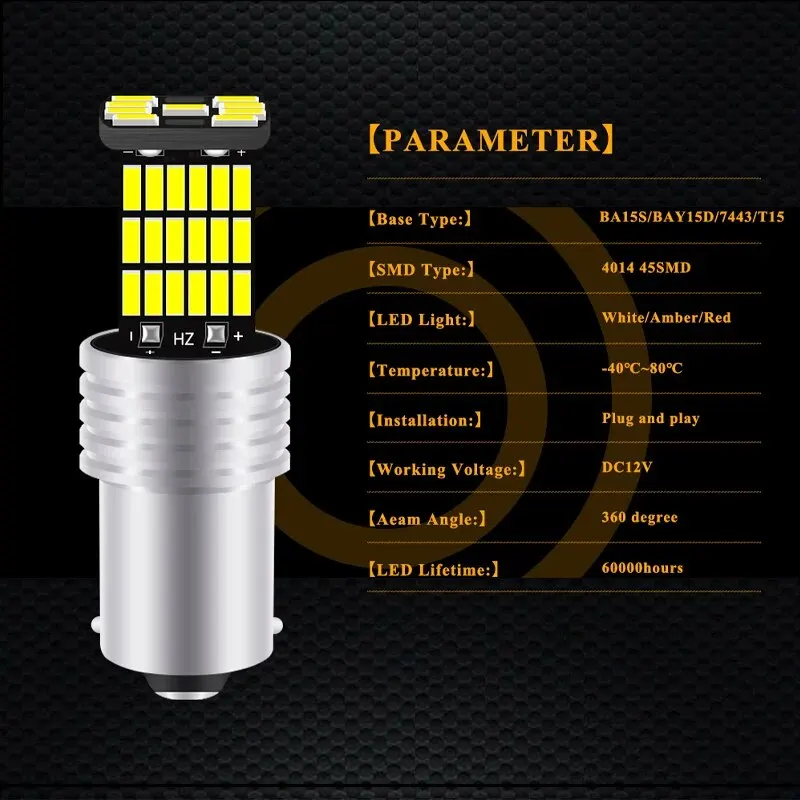 2 шт. 1157 1156 BA15S P21W W16 – обзор и цена Led Tail Light Bulb Canbus