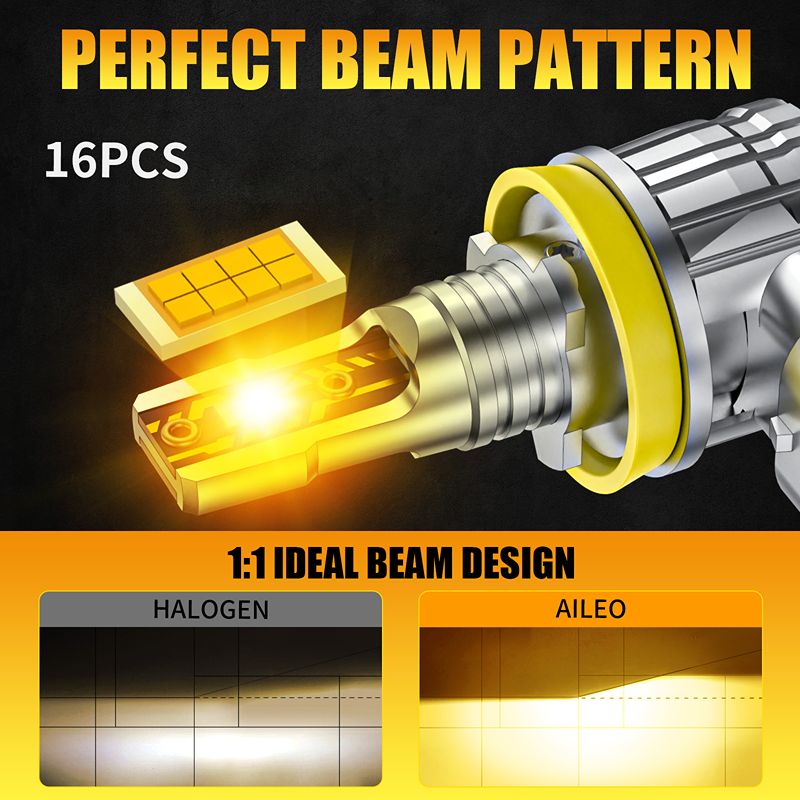 AILEO 2 шт. H11 LED H8 LED HB4 – обзор и цена Led Fog Light H11 3000K Yellow