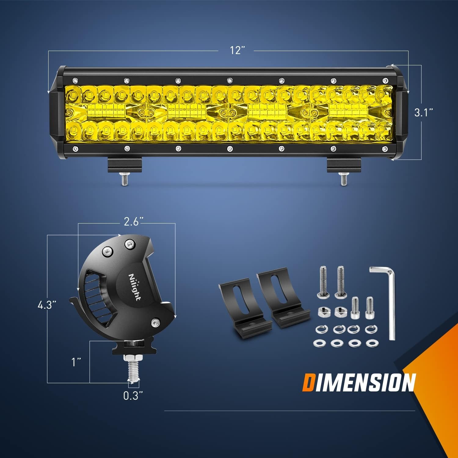 Светодиодная балка Nilight 12  – обзор и цена Led Work Light Bar 12 Inch Offroad