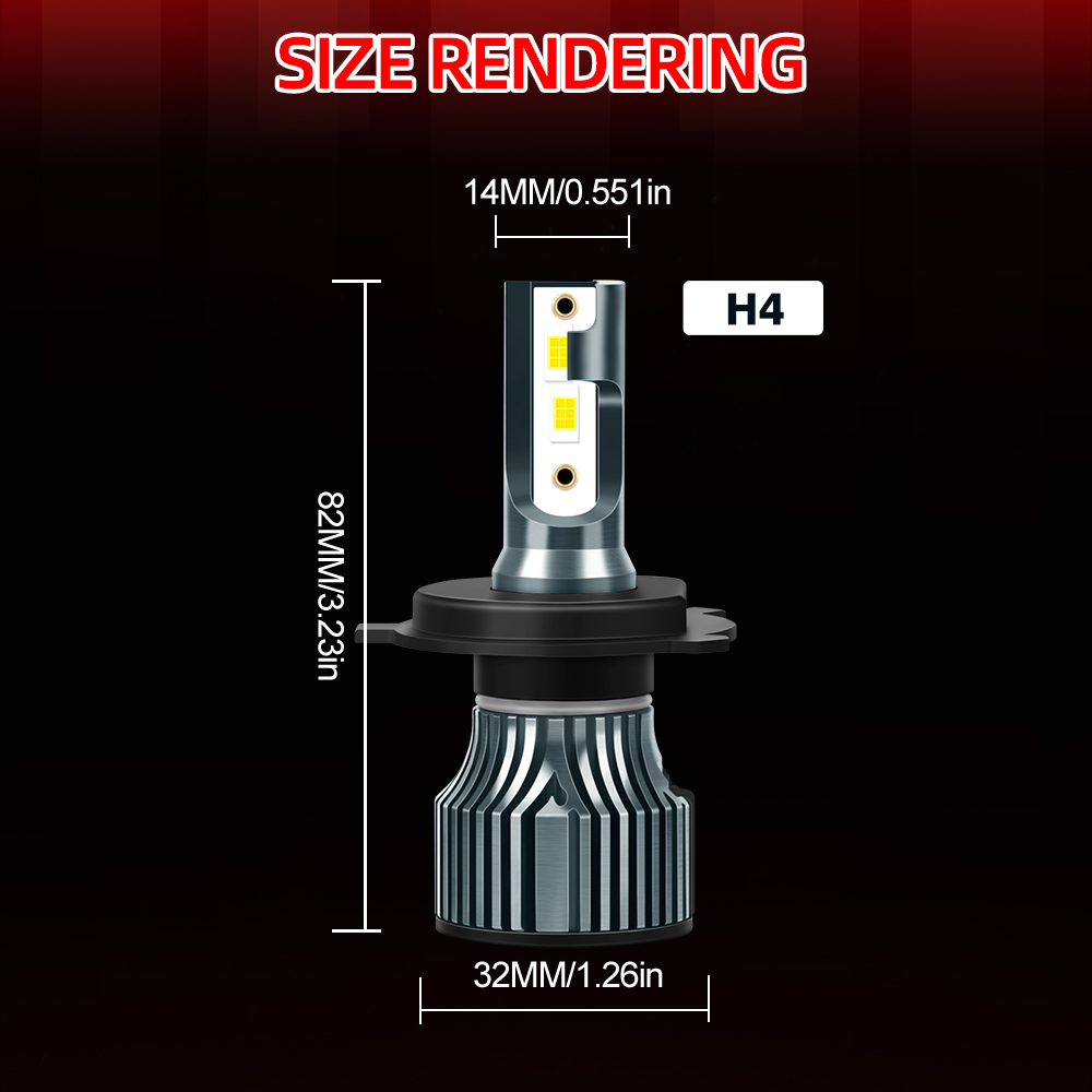 Roadsun H4/9003 Hi&Lo Beam LED – обзор и цена Led Headlight H4 Hi Lo 120W