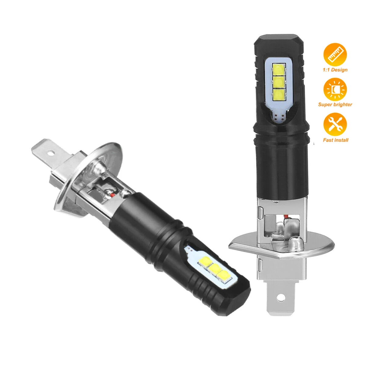 2 шт. 12000LM H1 H3 светодиодн – обзор и цена Led Headlight 6500K White 12000Lm