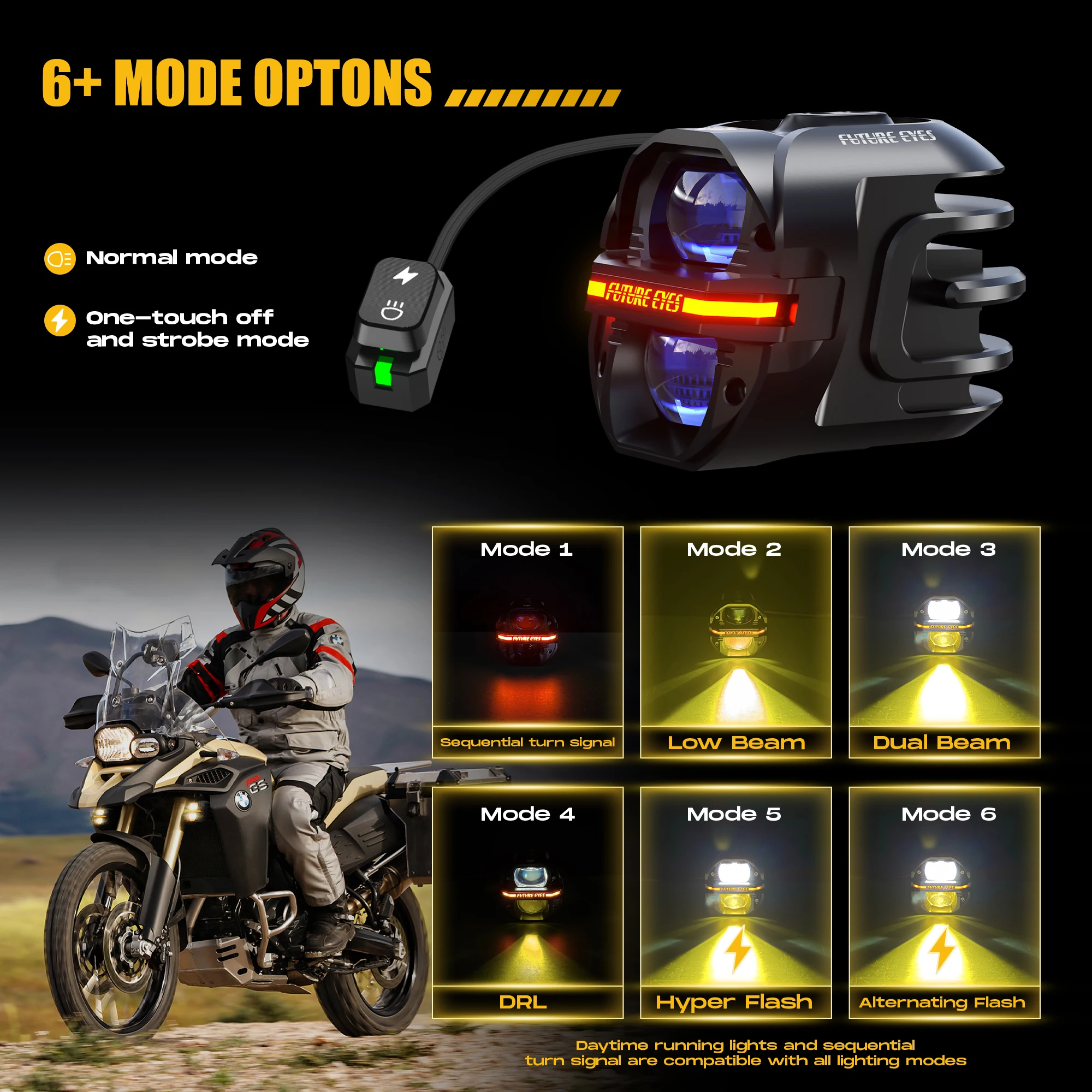Фары для мотоциклов Future Eye – обзор и цена Led Headlight 6500K White 12000Lm