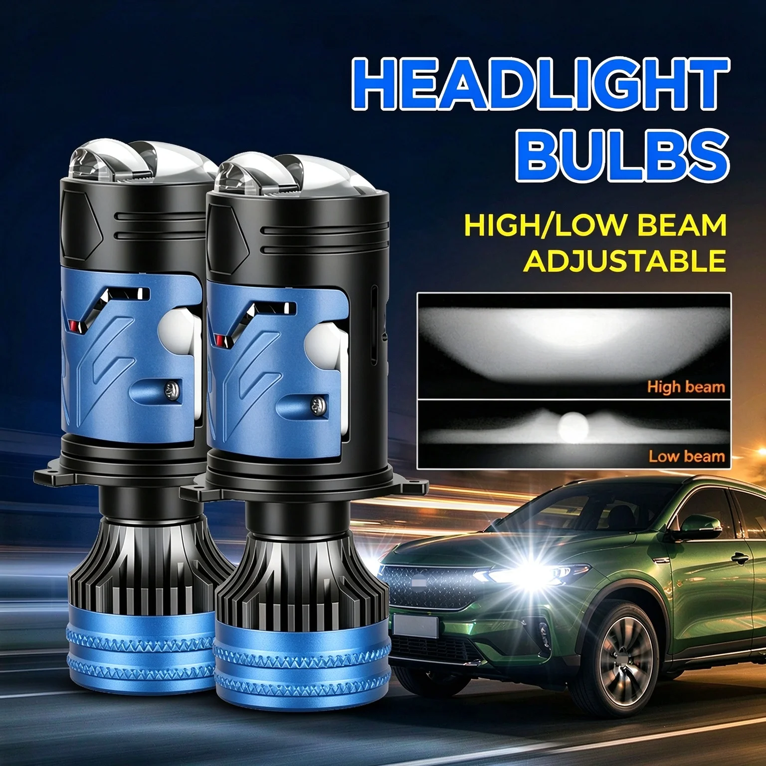 Светодиодная лампа H4 для фар, – обзор и цена Led Headlight H4 Hi Lo 120W
