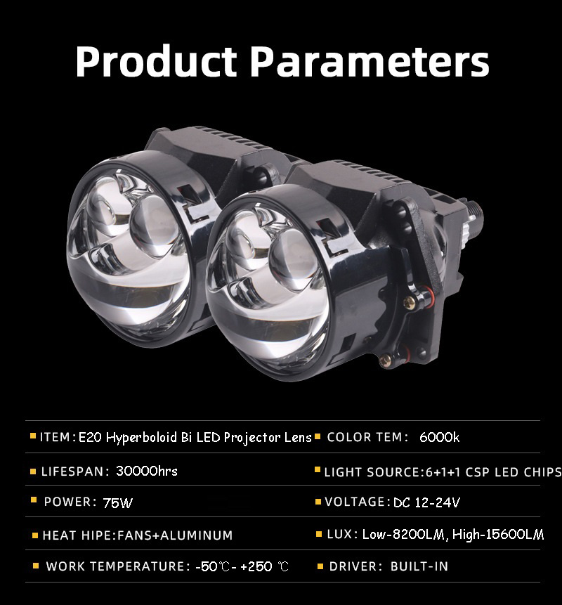 VAHID E20 2 шт. 3-дюймовые Bi- – обзор и цена Laser Led Headlight Projector Lens