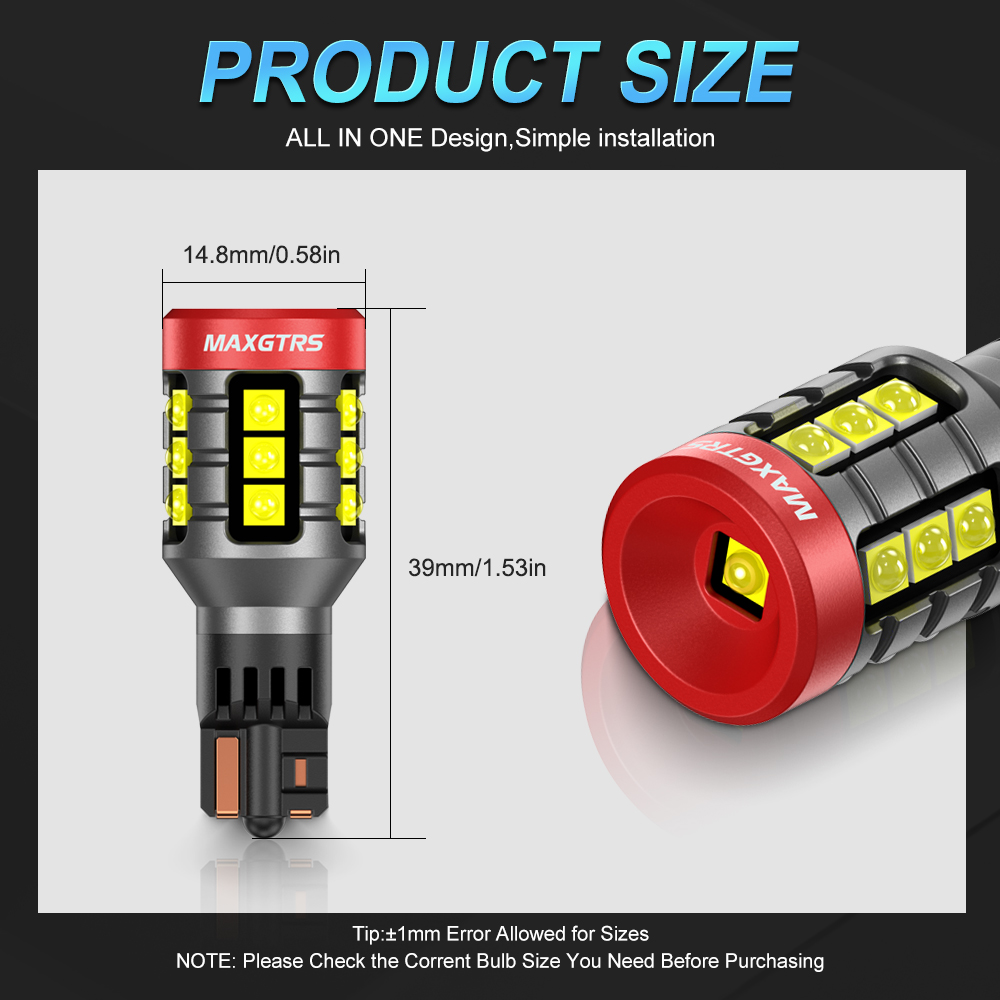 MAXGTRS 2x T15 LED лампы задне – обзор и цена Led Tail Light Bulb Canbus
