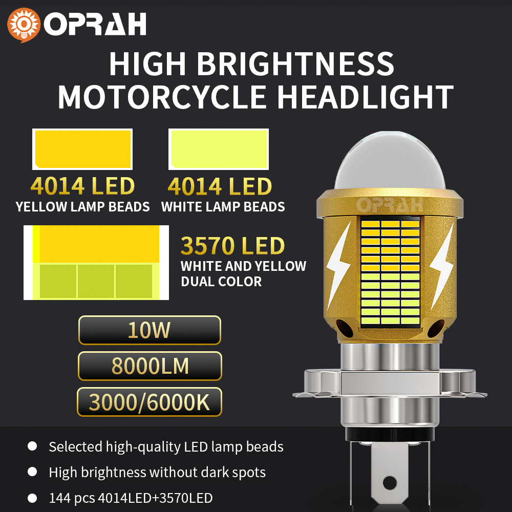 Oprah H4 светодиодная лампа дл – обзор и цена Motorcycle Led Headlight Bulb H4