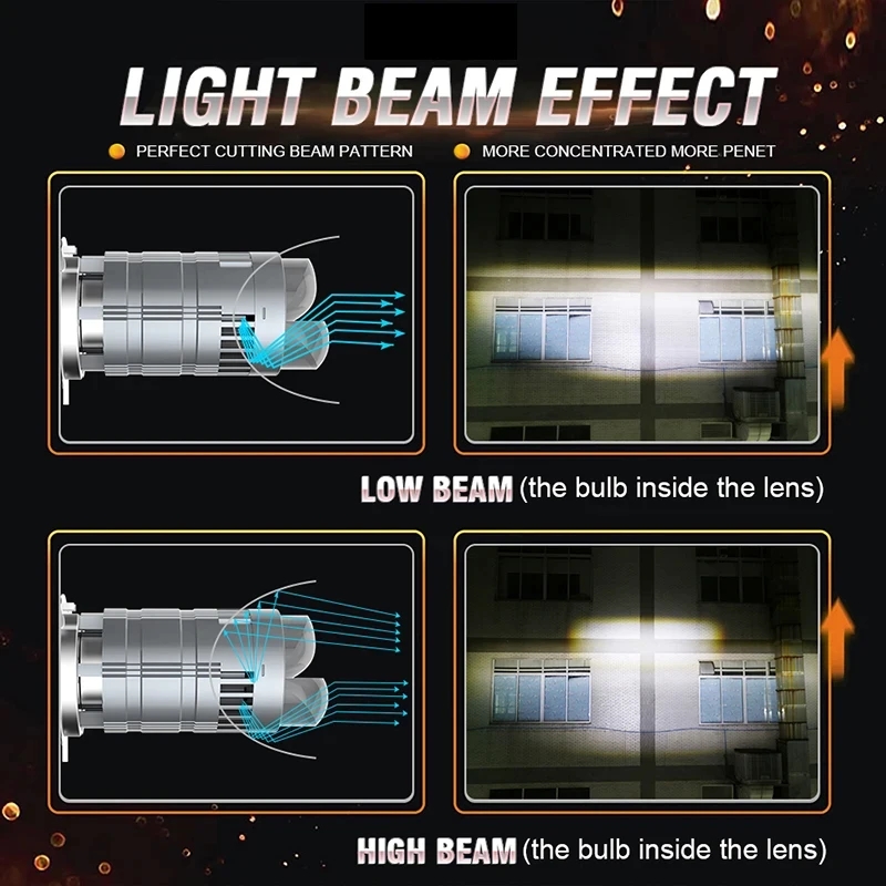 H4 Bi Мини-светодиодный объект – обзор и цена Motorcycle Led Headlight Bulb H4