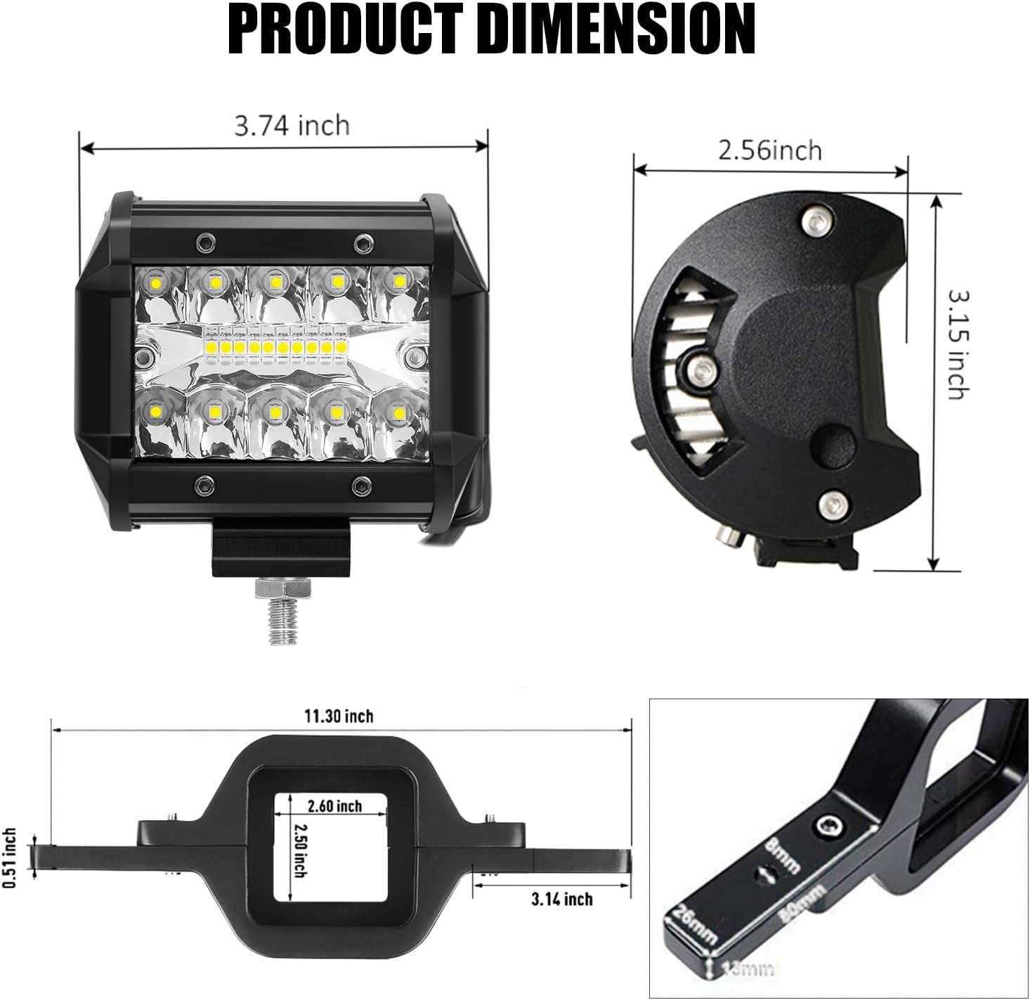 2 шт. светодиодные рабочие фар – обзор и цена Led Work Light Bar 12 Inch Offroad