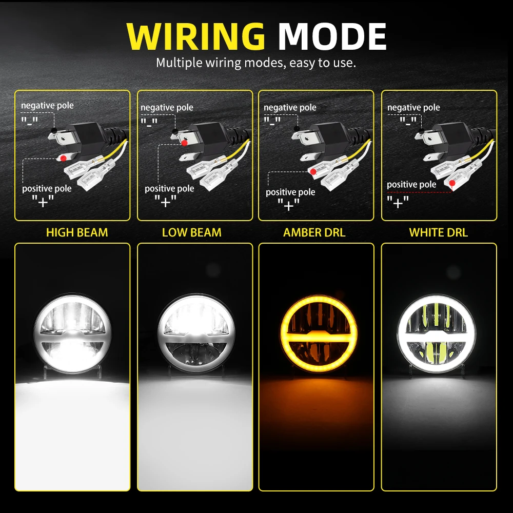 Светодиодная фара HAOLIDE 5.75 – обзор и цена Motorcycle Led Headlight Bulb H4