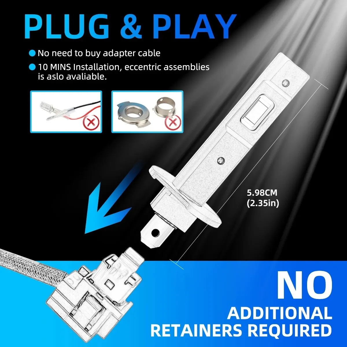 2 шт., автомобильные лампы для – обзор и цена Led Headlight Bulb H7 20000Lm