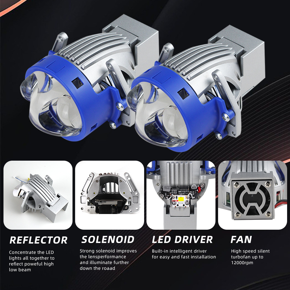 140W Bi-LED Проекционная фара  – обзор и цена Laser Led Headlight Projector Lens