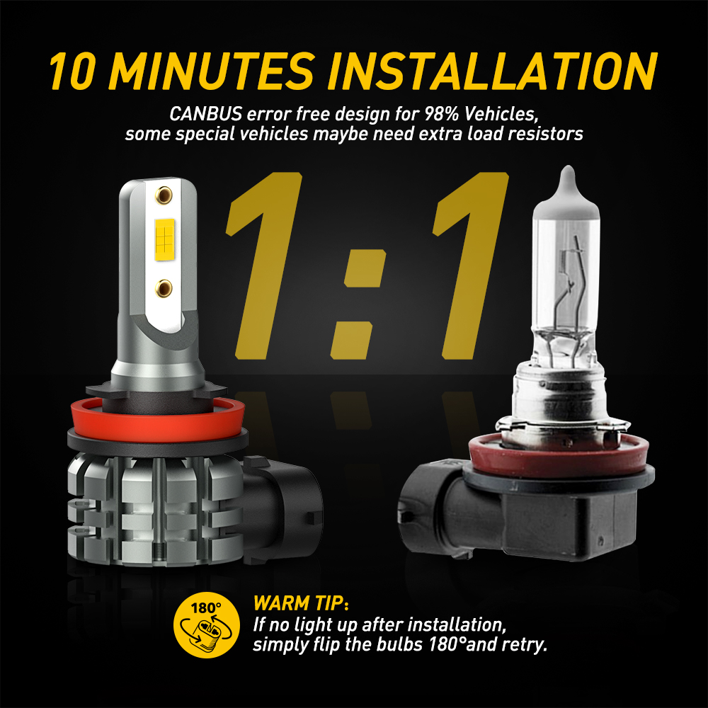 Светодиодные противотуманные ф – обзор и цена Led Fog Light H11 3000K Yellow
