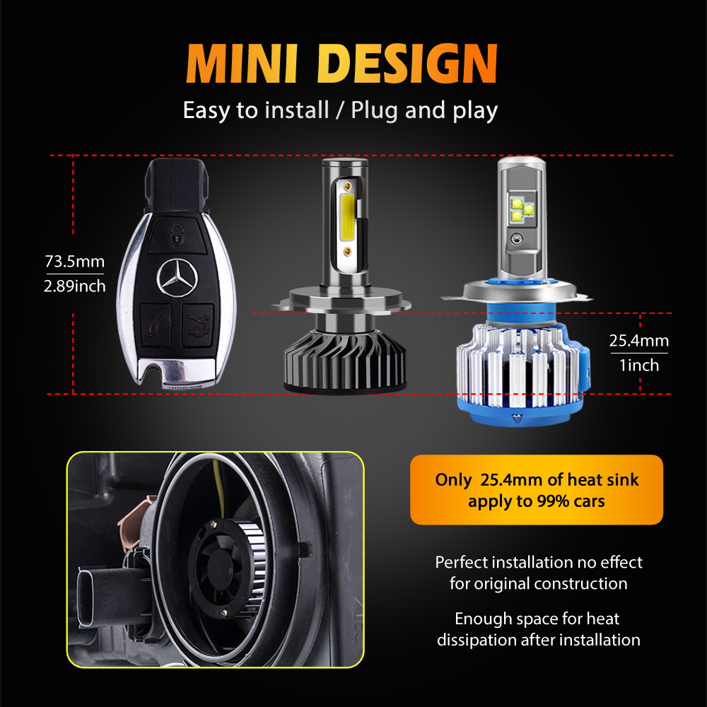 Infitary H7 H4 LED Автомобильн – обзор и цена Led Headlight 6500K White 12000Lm