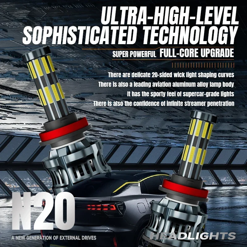 OVEHEL 20 Боковые светодиодные – обзор и цена Led Headlight Bulb H7 20000Lm