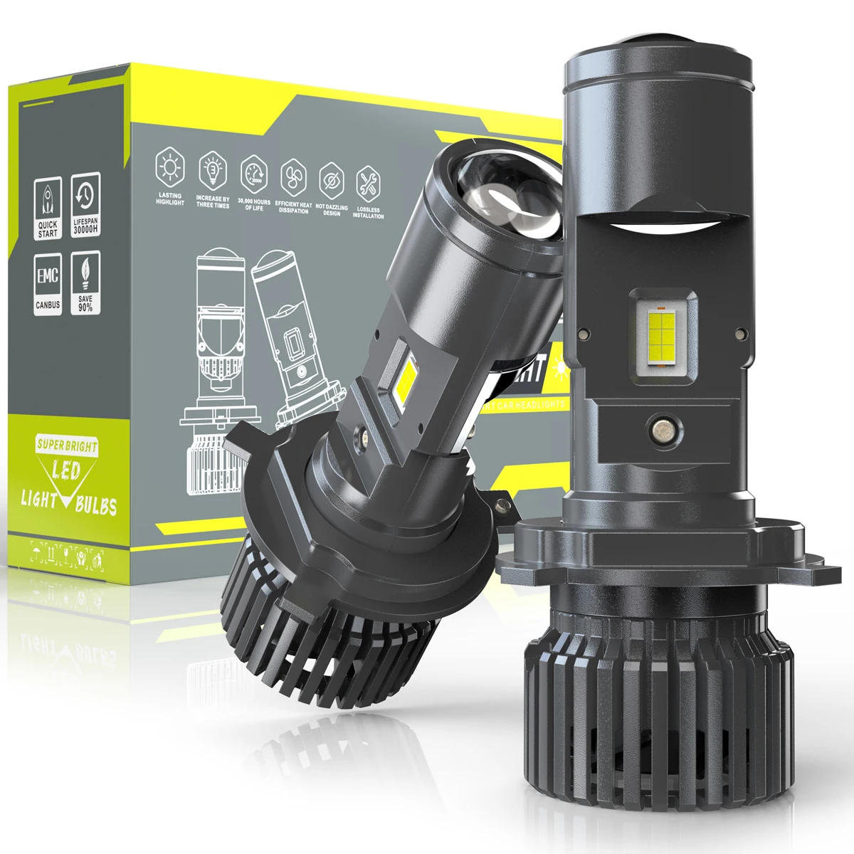 Светодиодные автомобильные фар – обзор и цена Led Headlight H4 Hi Lo 120W