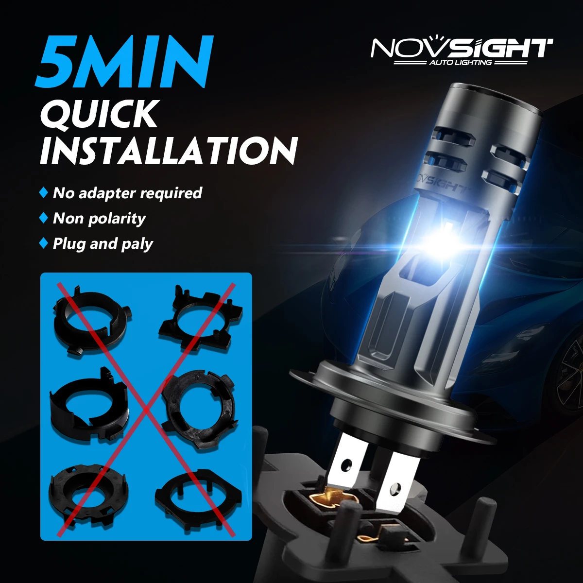 NOVSIGHT H7 Светодиодная фара  – обзор и цена Led Headlight 6500K White 12000Lm