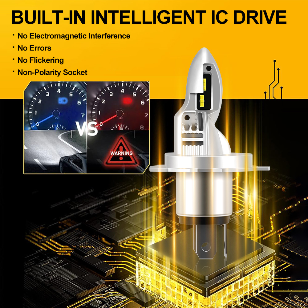 Бесвентиляторная лампа для мот – обзор и цена Motorcycle Led Headlight Bulb H4