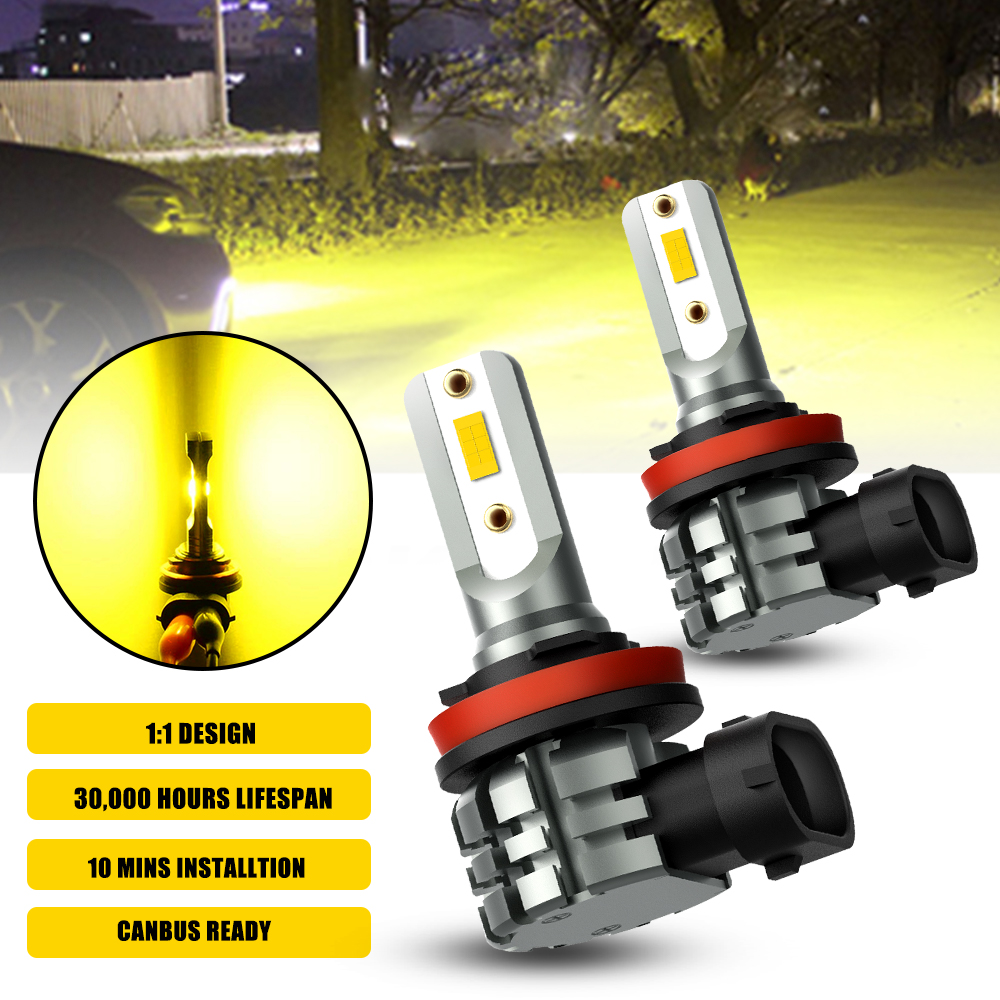2 шт. светодиодные лампы AUXIT – обзор и цена Led Fog Light H11 3000K Yellow