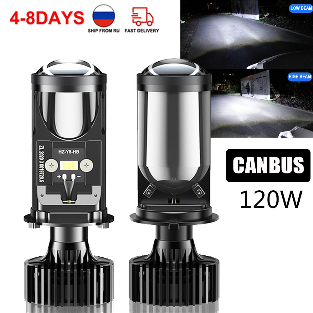 2 шт. Y6 H4 светодиодный объек – обзор и цена Led Headlight H4 Hi Lo 120W