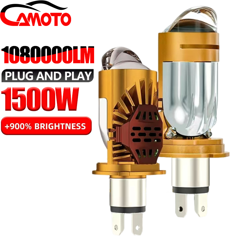CAMOTO Двухсветодиодный линзов – обзор и цена Motorcycle Led Headlight Bulb H4