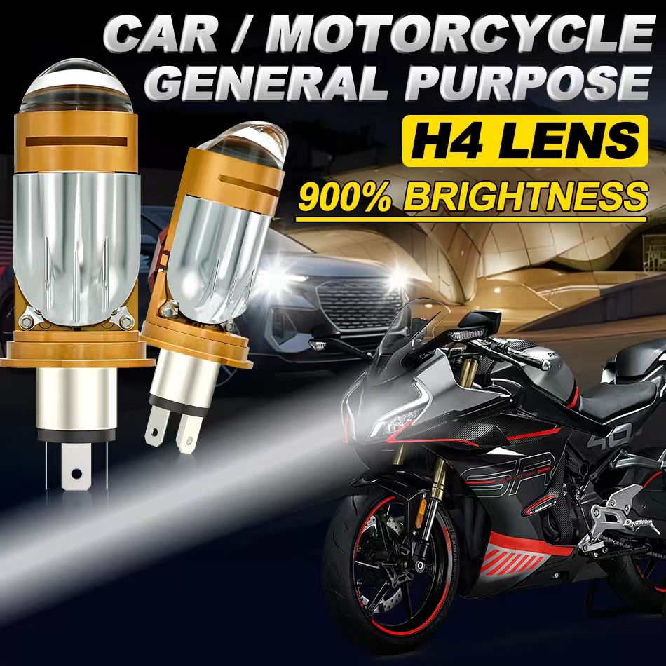 CAMOTO Двухсветодиодный линзов – обзор и цена Motorcycle Led Headlight Bulb H4