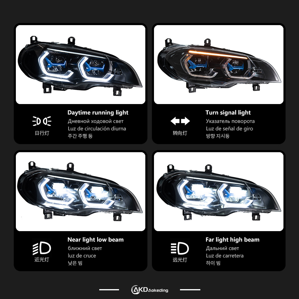 Фары для X5 E70, светодиодные  – обзор и цена Laser Led Headlight Projector Lens