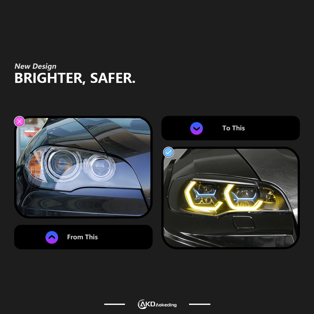 Фары для X5 E70, светодиодные  – обзор и цена Laser Led Headlight Projector Lens