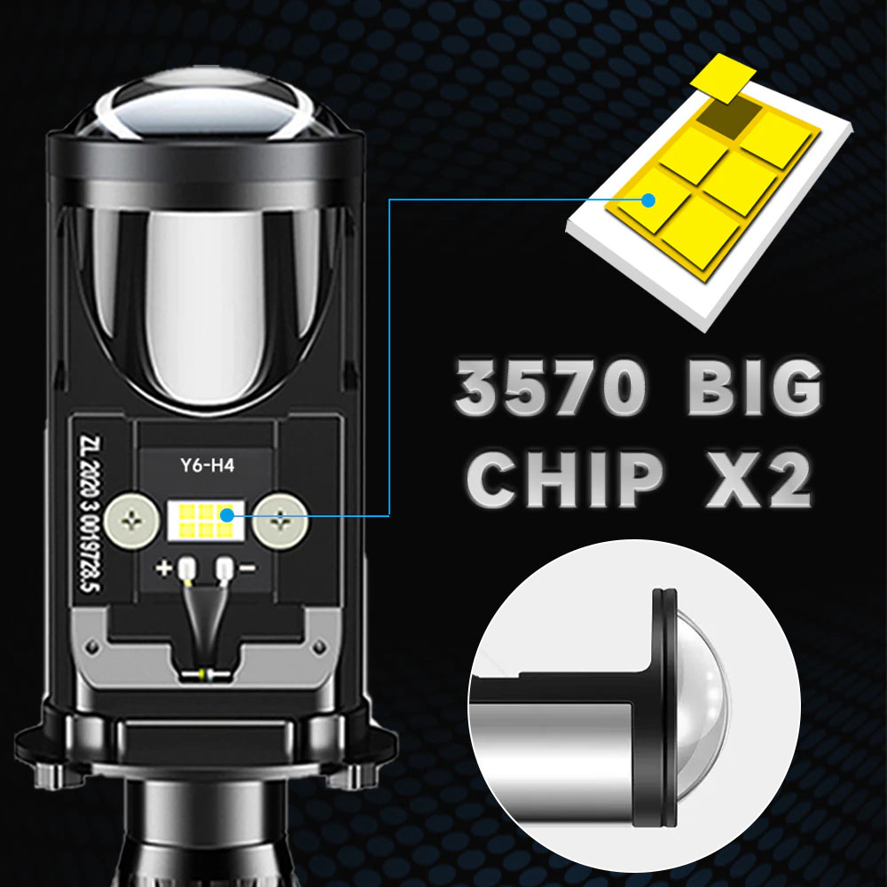 Y6D H4 светодиодная фара Canbu – обзор и цена Led Headlight H4 Hi Lo 120W