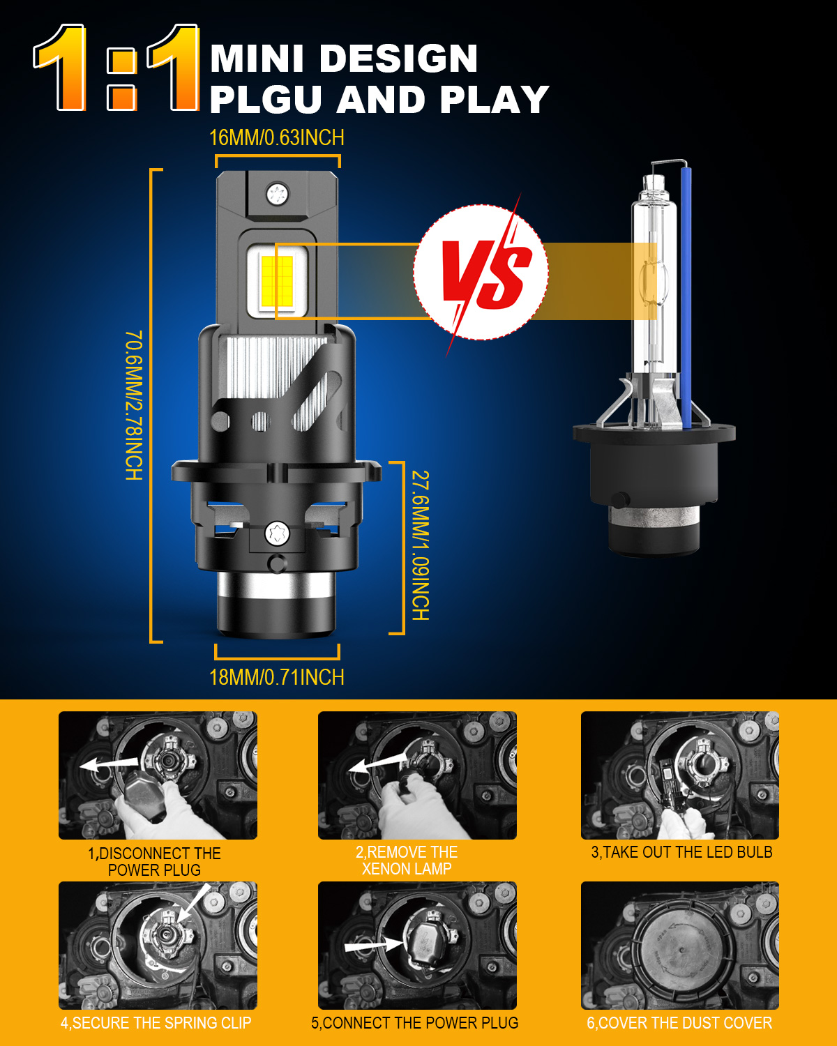 KATUR 2 шт. D2S D4S Светодиодн – обзор и цена Led Headlight Bulb Canbus Error Free