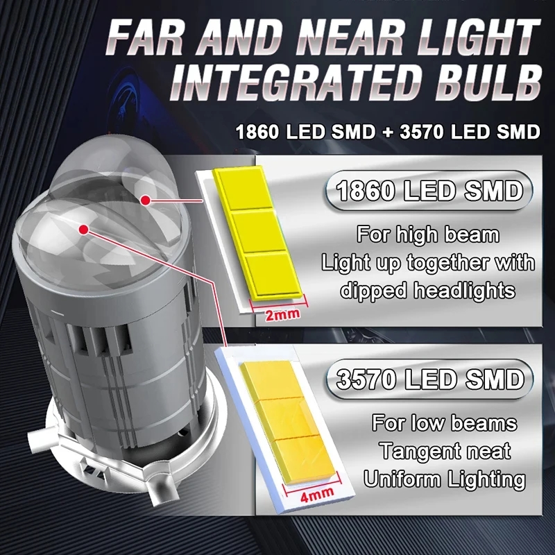 CAMOTO H4 Двойной мини - свето – обзор и цена Motorcycle Led Headlight Bulb H4