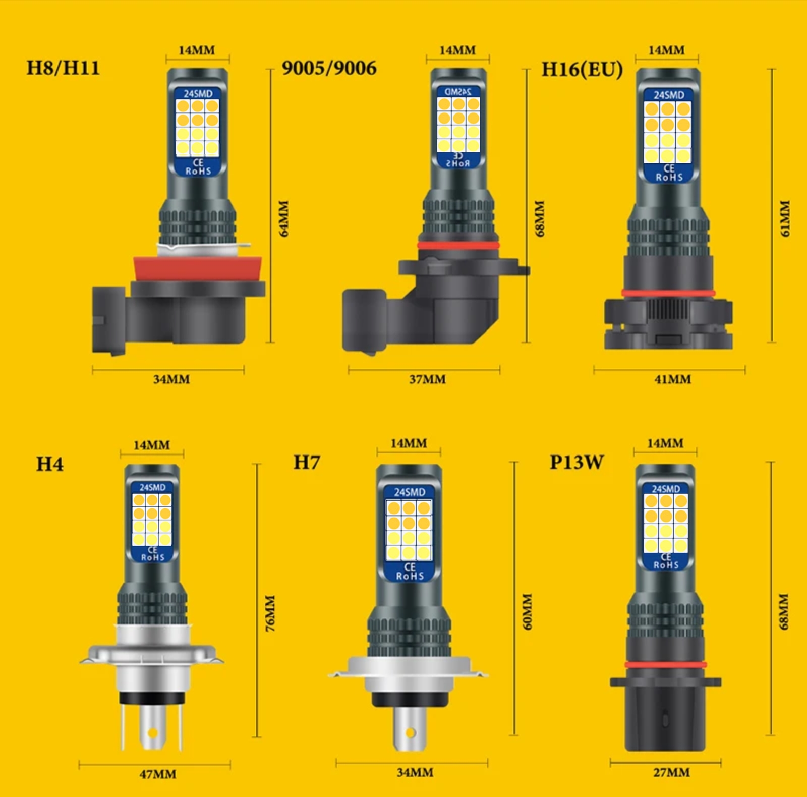 2 шт. Daul Color H7 H11 Светод – обзор и цена Car Led Headlight 9005 9006