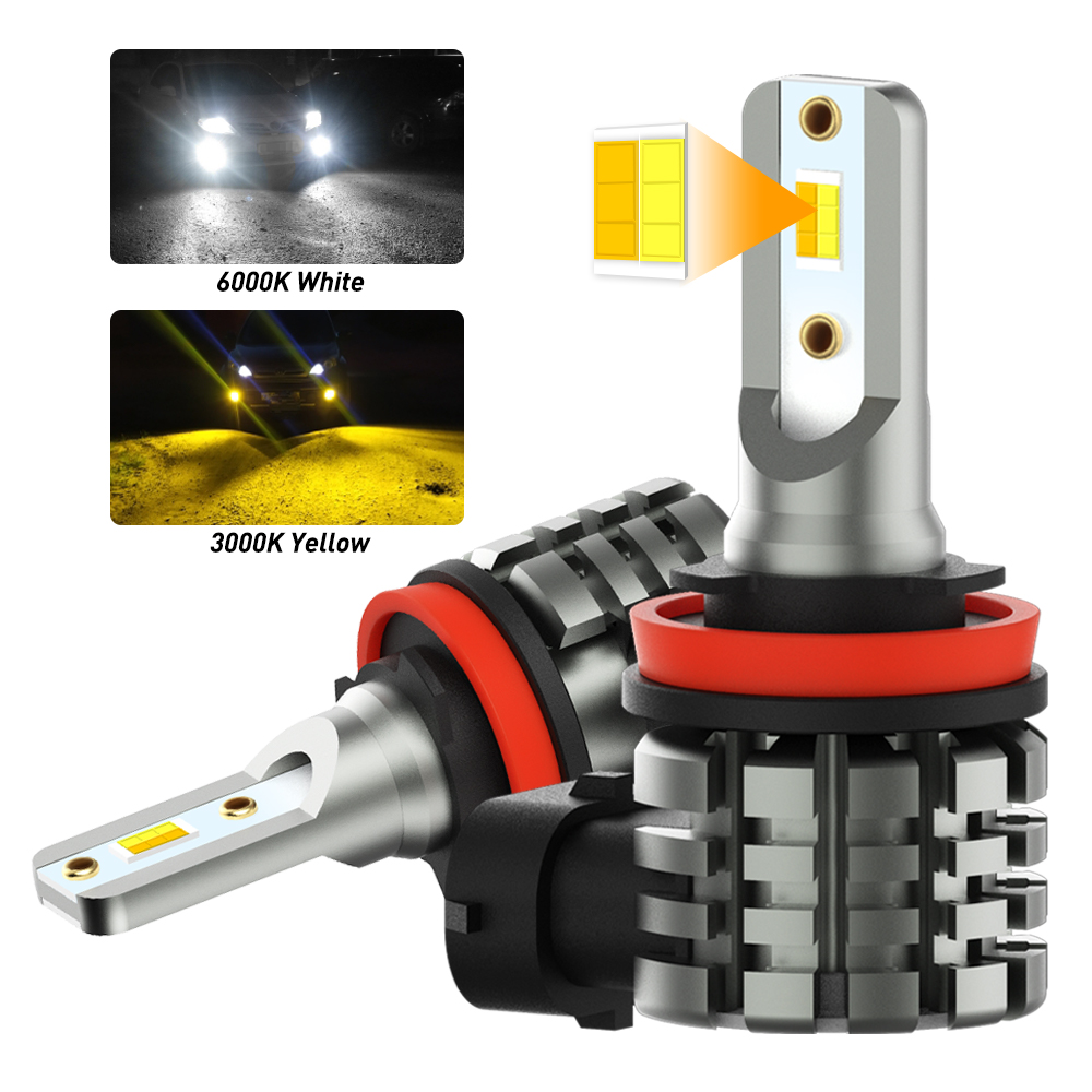 AUXITO 2 шт. двухцветные свето – обзор и цена Led Fog Light H11 3000K Yellow