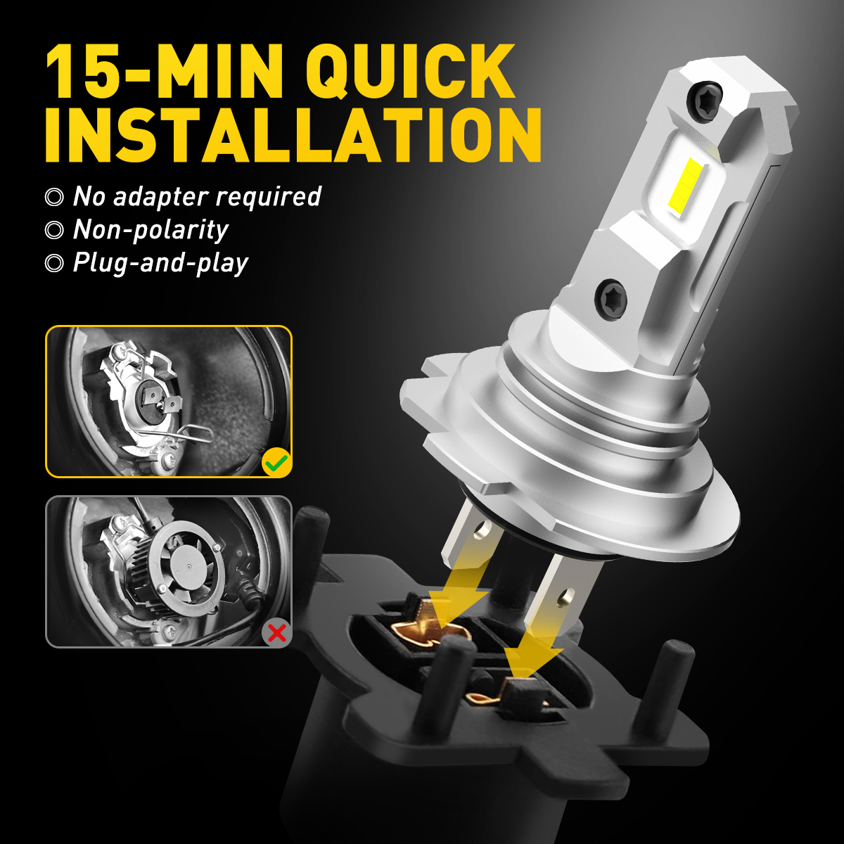 AUXITO 2 шт. светодиодных ламп – обзор и цена Led Headlight 6500K White 12000Lm