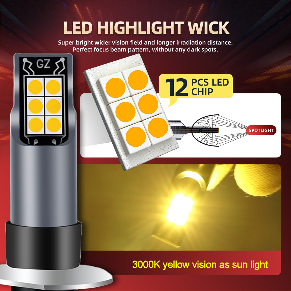 Комплект из 2 светодиодных лам – обзор и цена Led Fog Light H11 3000K Yellow