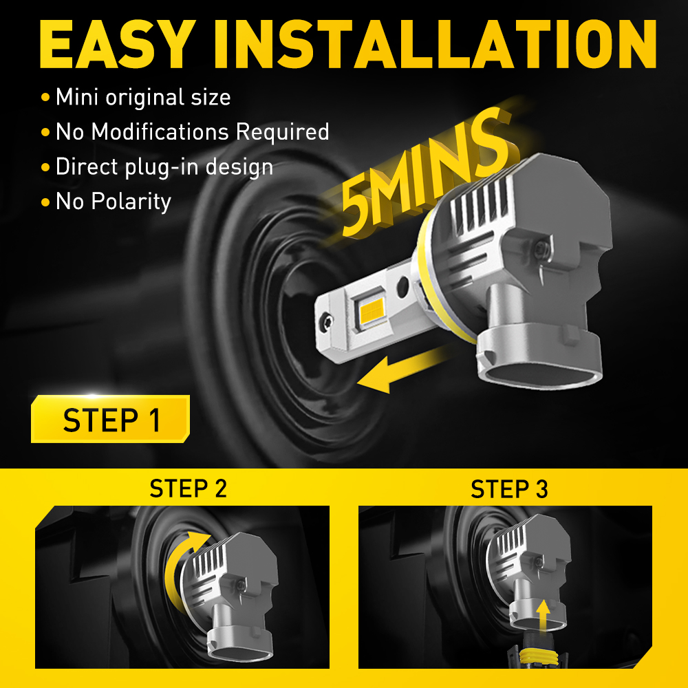 2 шт. AUXITO H11 светодиодный  – обзор и цена Led Headlight Bulb Canbus Error Free