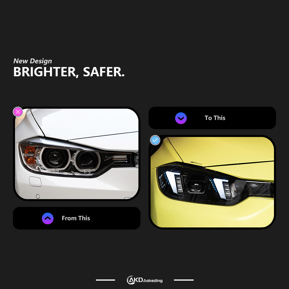 Новые фары для BMW F30, светод – обзор и цена Laser Led Headlight Projector Lens